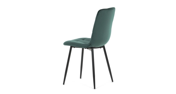 Jídelní židle LINGAR, zelená sametová látka, černý kov