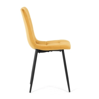 Jídelní židle LINGAR, žlutá sametová látka, černý kov