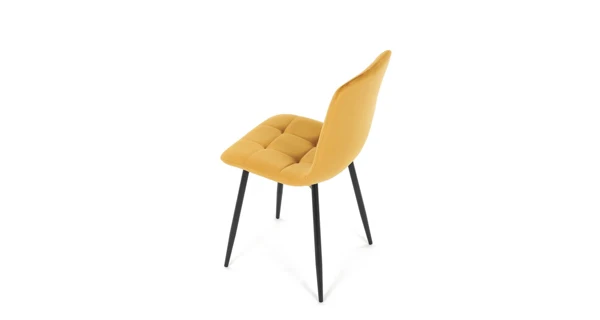 Jídelní židle LINGAR, žlutá sametová látka, černý kov
