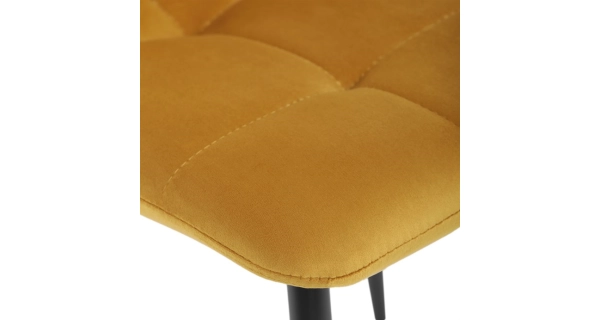 Jídelní židle LINGAR, žlutá sametová látka, černý kov