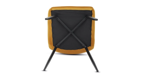 Jídelní židle LINGAR, žlutá sametová látka, černý kov