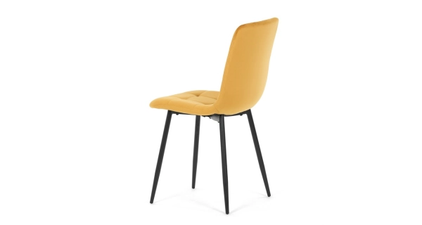 Jídelní židle LINGAR, žlutá sametová látka, černý kov