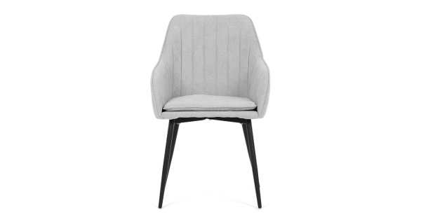 Jídelní židle MALGAR, stříbrná látka, černý kov