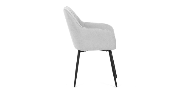 Jídelní židle MALGAR, stříbrná látka, černý kov