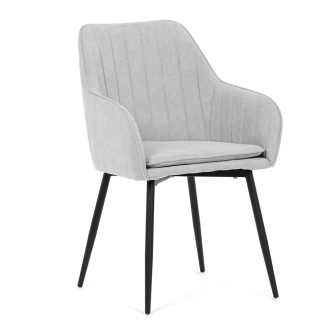 Jídelní židle MALGAR, stříbrná látka, černý kov