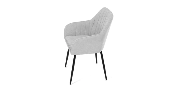 Jídelní židle MALGAR, stříbrná látka, černý kov