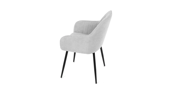 Jídelní židle MALGAR, stříbrná látka, černý kov