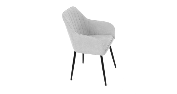 Jídelní židle MALGAR, stříbrná látka, černý kov