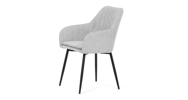 Jídelní židle MALGAR, stříbrná látka, černý kov