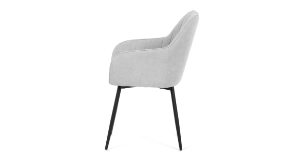 Jídelní židle MALGAR, stříbrná látka, černý kov