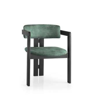 Jídelní židle MIRLAN, černá/zelená