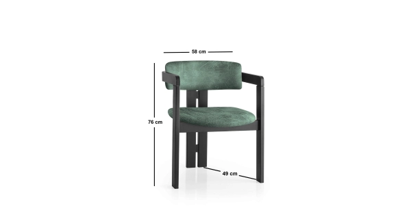 Jídelní židle MIRLAN, černá/zelená