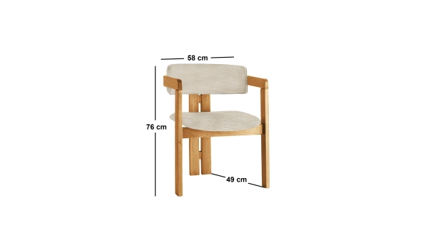Jídelní židle MIRLAN, dub/světle šedá