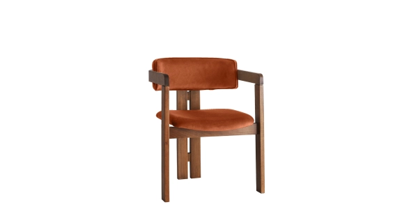 Jídelní židle MIRLAN, vlašský ořech/cihlová