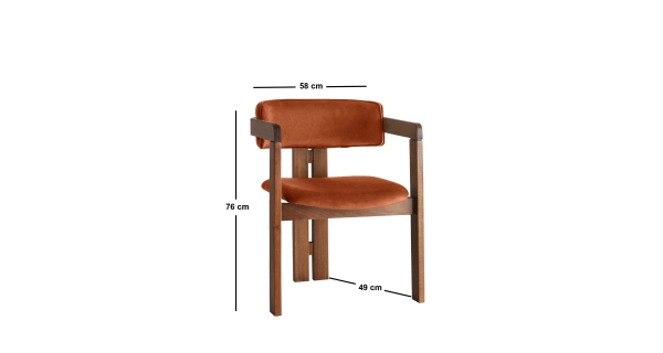 Jídelní židle MIRLAN, vlašský ořech/cihlová