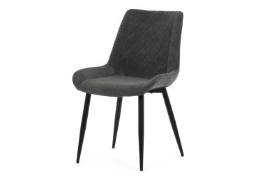 Jídelní židle MIRRIS, šedá látka, černý kov