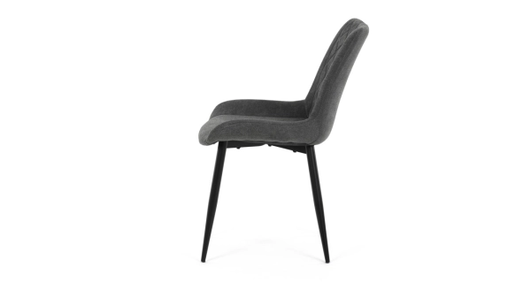 Jídelní židle MIRRIS, šedá látka, černý kov