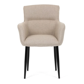 Jídelní židle MORZANDOR, krémová látka, černý kov