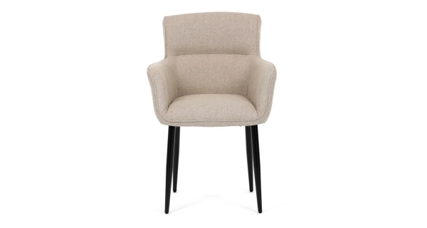 Jídelní židle MORZANDOR, krémová látka, černý kov