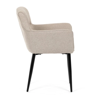 Jídelní židle MORZANDOR, krémová látka, černý kov