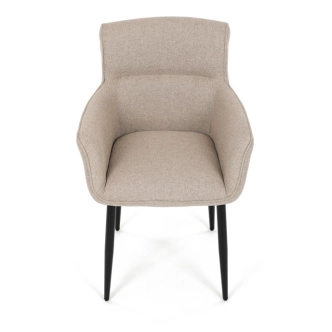 Jídelní židle MORZANDOR, krémová látka, černý kov