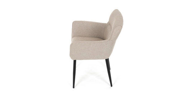 Jídelní židle MORZANDOR, krémová látka, černý kov