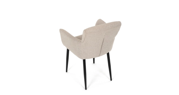 Jídelní židle MORZANDOR, krémová látka, černý kov