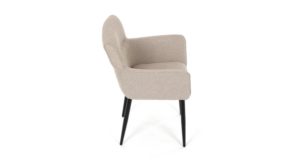 Jídelní židle MORZANDOR, krémová látka, černý kov