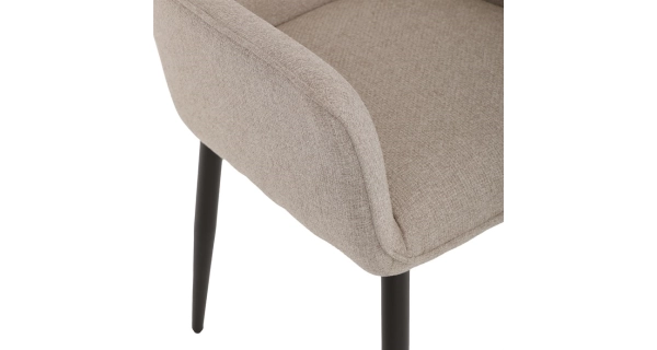 Jídelní židle MORZANDOR, krémová látka, černý kov