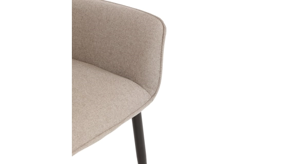 Jídelní židle MORZANDOR, krémová látka, černý kov