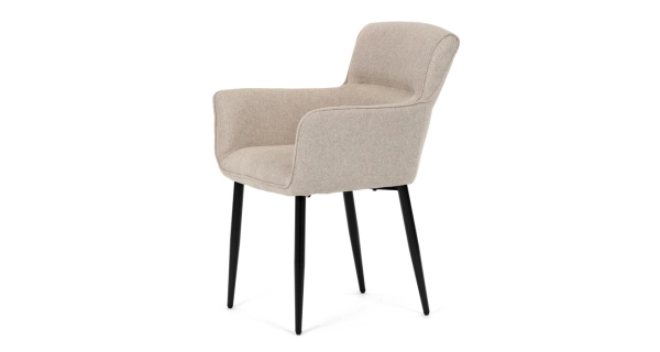 Jídelní židle MORZANDOR, krémová látka, černý kov