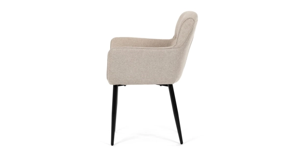 Jídelní židle MORZANDOR, krémová látka, černý kov