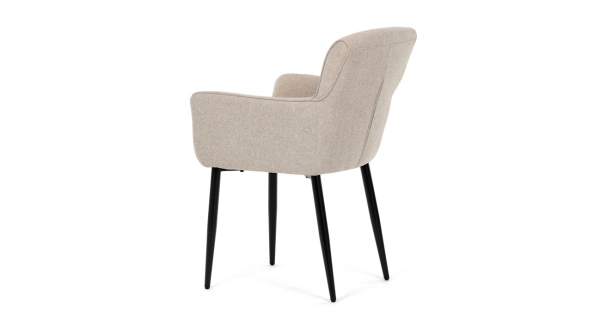 Jídelní židle MORZANDOR, krémová látka, černý kov