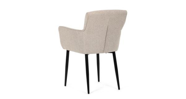 Jídelní židle MORZANDOR, krémová látka, černý kov