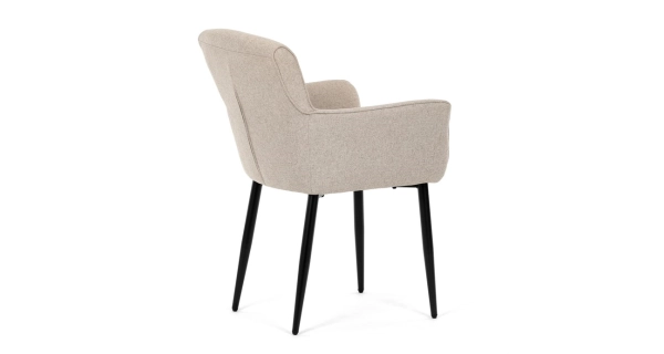 Jídelní židle MORZANDOR, krémová látka, černý kov