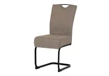 Jídelní židle NALDORLEM, taštičkové pružiny, krémová látka, černý kov