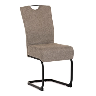 Jídelní židle NALDORLEM, taštičkové pružiny, krémová látka, černý kov