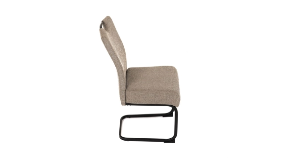 Jídelní židle NALDORLEM, taštičkové pružiny, krémová látka, černý kov