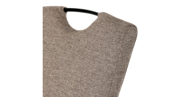 Jídelní židle NALDORLEM, taštičkové pružiny, krémová látka, černý kov