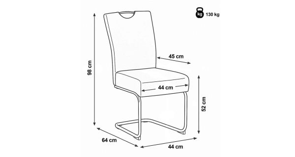 Jídelní židle NALDORLEM, taštičkové pružiny, modrá látka, černý kov
