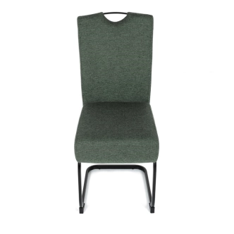 Jídelní židle NALDORLEM, taštičkové pružiny, zelená látka, černý kov