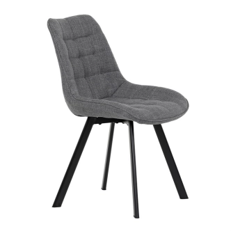 Jídelní židle NALXERXER, šedá látka, černý kov