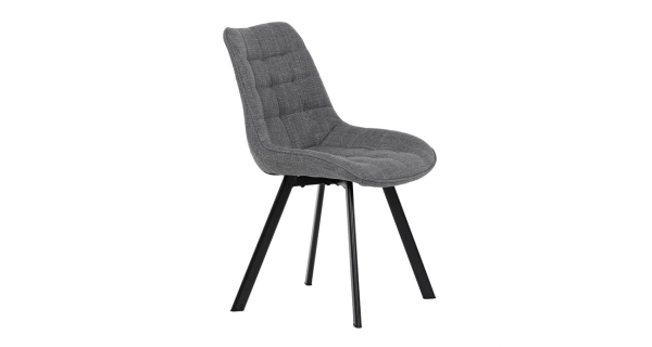 Jídelní židle NALXERXER, šedá látka, černý kov