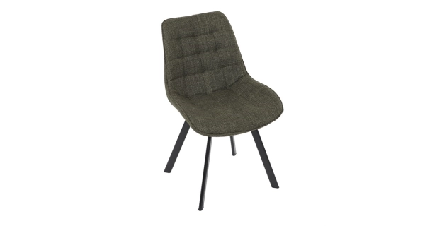 Jídelní židle NALXERXER, zelená látka, černý kov