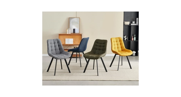 Jídelní židle NALXERXER, žlutá látka, černý kov