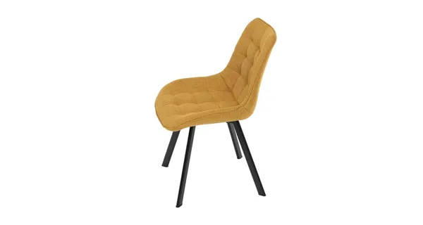 Jídelní židle NALXERXER, žlutá látka, černý kov
