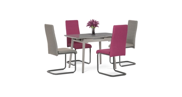 Jídelní židle NITIDA, látka krémová/kov matný antracit 