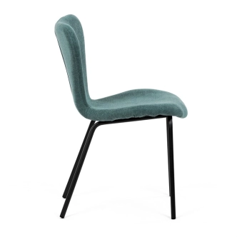 Jídelní židle ORZELXER, modrá látka, černý kov