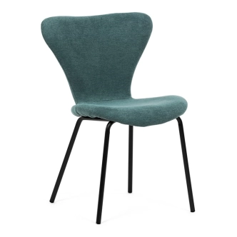 Jídelní židle ORZELXER, modrá látka, černý kov