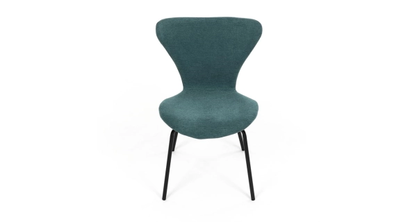 Jídelní židle ORZELXER, modrá látka, černý kov